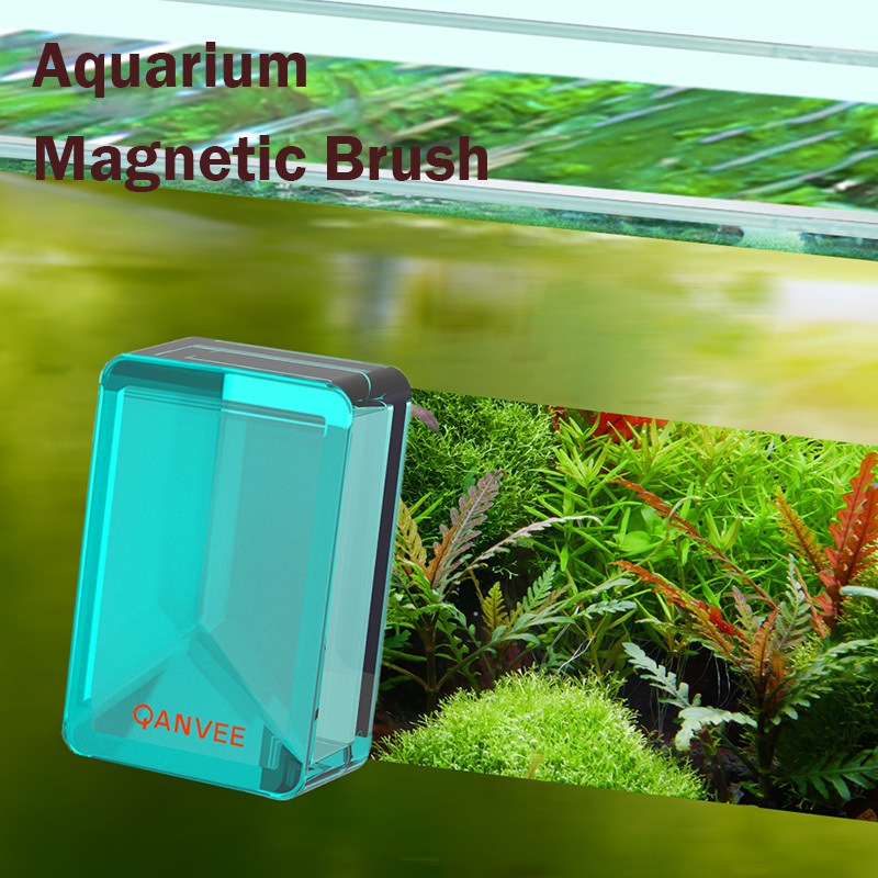 Planted Aquarium Cleaning - Qanvee แปรงแม่เหล็กอุปกรณ์ทำความสะอาดตู้ปลาอุปกรณ์น้ำยาทำความสะอาดกระจกตู้ปลาอุปกรณ์เสริมสำหรับตู้ปลาบ่อเลี้ยงปลาสาหร่ายแนวปะการัง