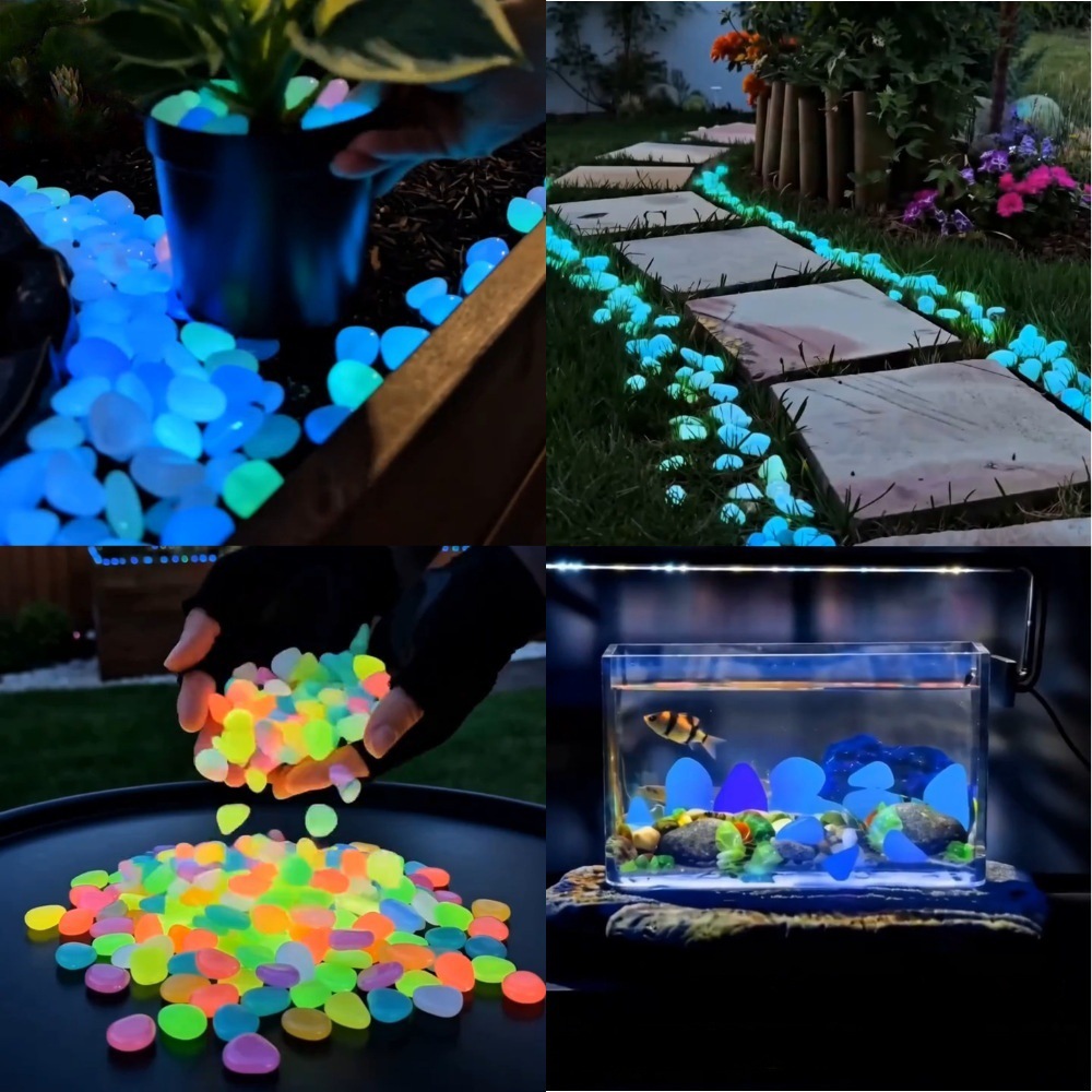 Plant Aquarium Pot - หินเรืองแสงหลากสีสันสำหรับตกแต่งสวน ทางเดินกลางแจ้ง ตู้ปลา และกระถางต้นไม้