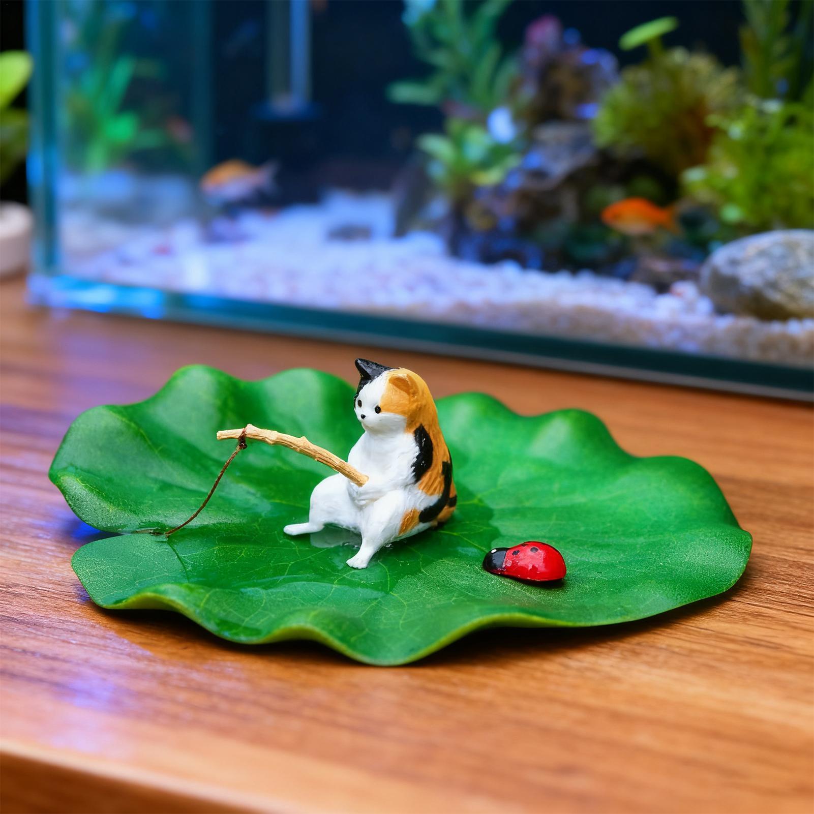 ของตกแต่งตู้ปลา แมวลอยน้ำ ตกปล - Aquarium Plants Live บทวิจารณ์และราคา